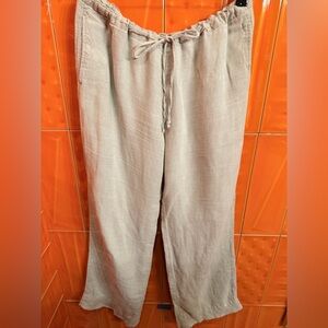 GAP Women’s Light Tan 100% Linen Pants Size Medium Unisex